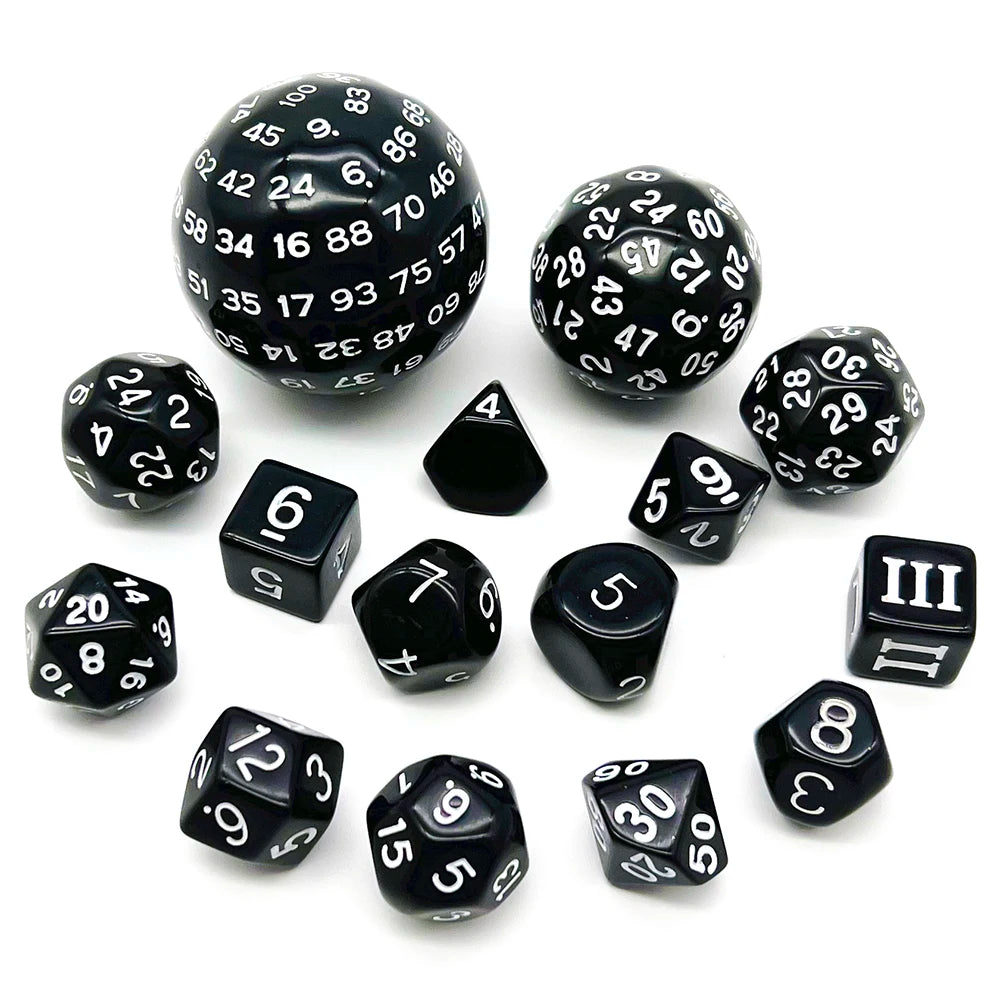 15pcs Polyhedral Dice Set D3-D100