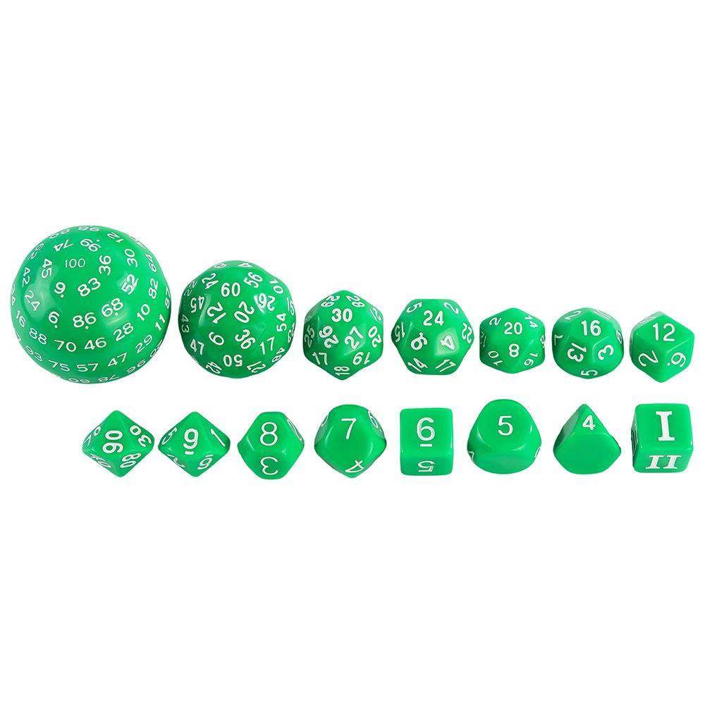 15pcs Polyhedral Dice Set D3-D100