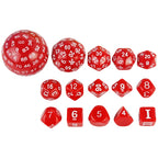 15pcs Polyhedral Dice Set D3-D100