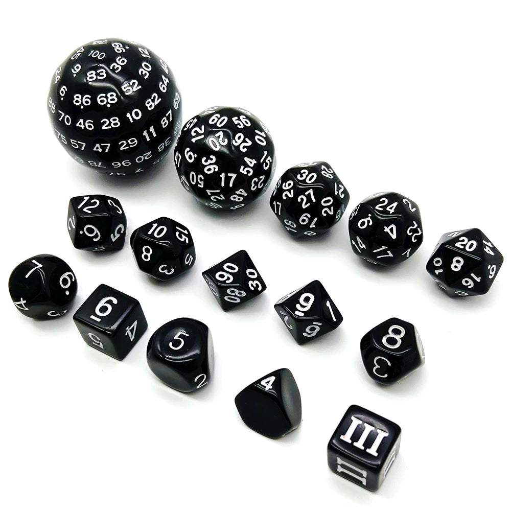 15pcs Polyhedral Dice Set D3-D100
