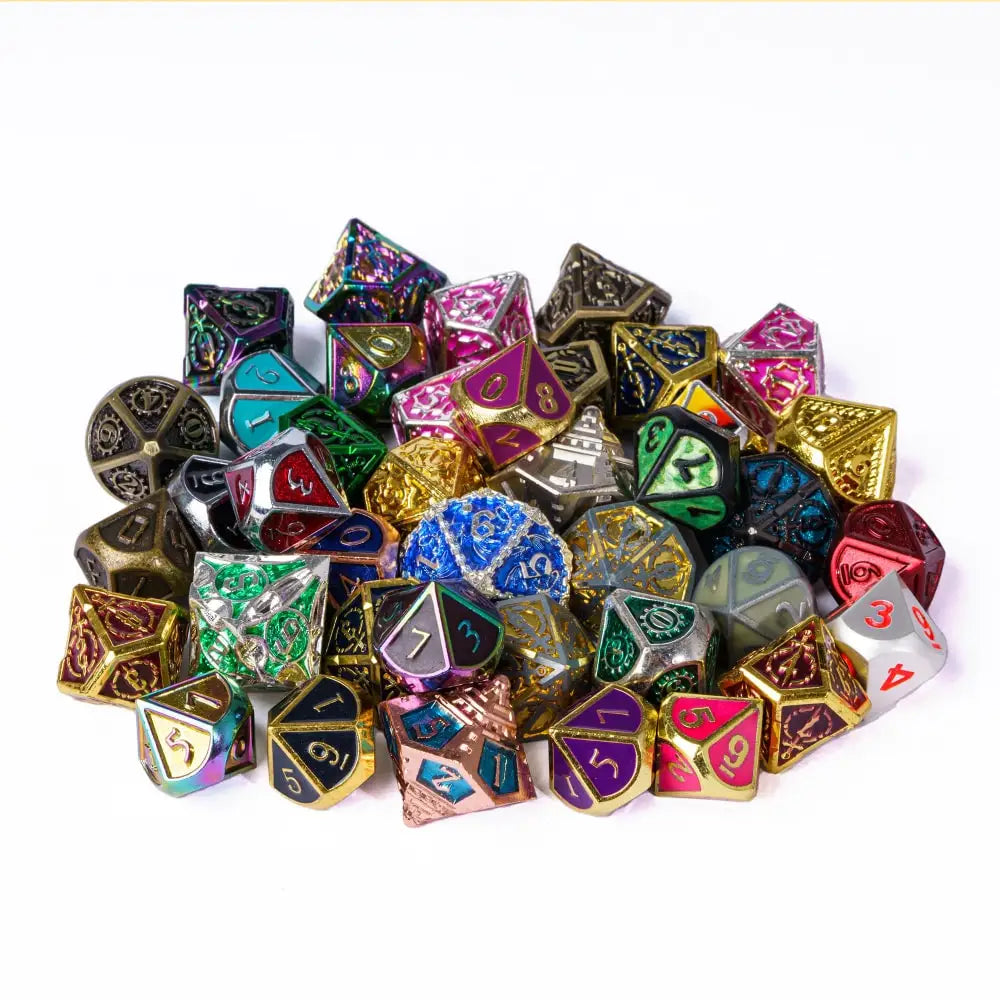 7Pcs Random Color Dice Set Metal