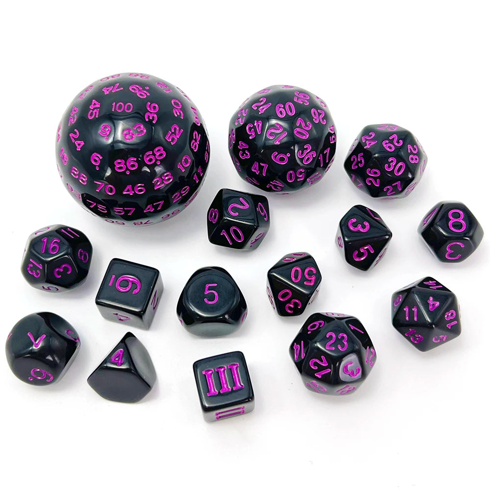 15pcs Polyhedral Dice Set D3-D100