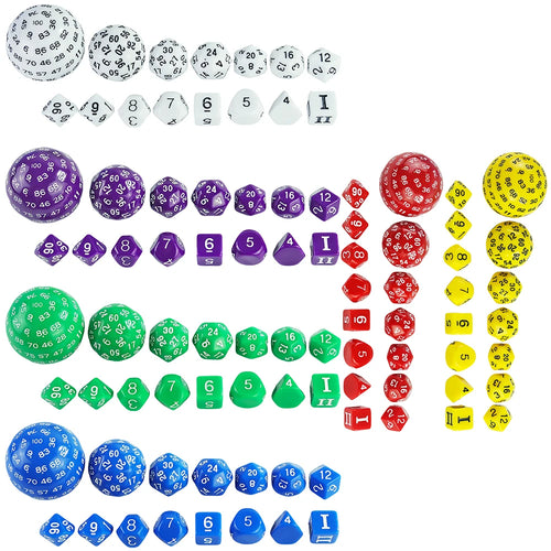 15pcs Polyhedral Dice Set D3-D100