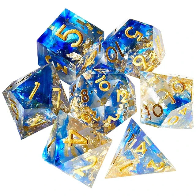 7Pcs Resin Polyhedral Dice Set with Sharp Edges