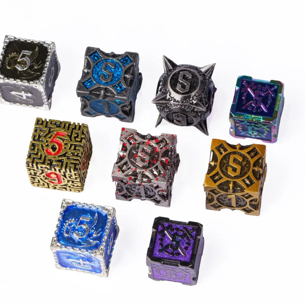 7Pcs Random Color Dice Set Metal
