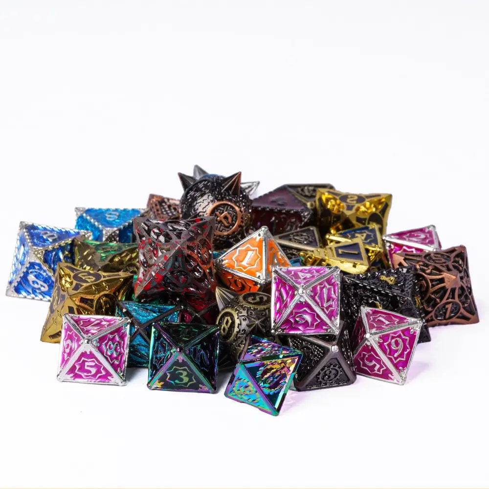 7Pcs Random Color Dice Set Metal