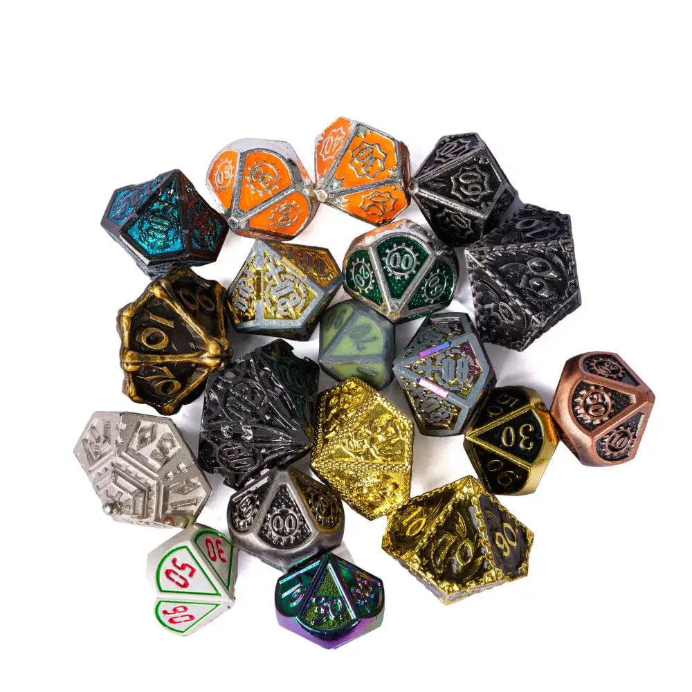 7Pcs Random Color Dice Set Metal