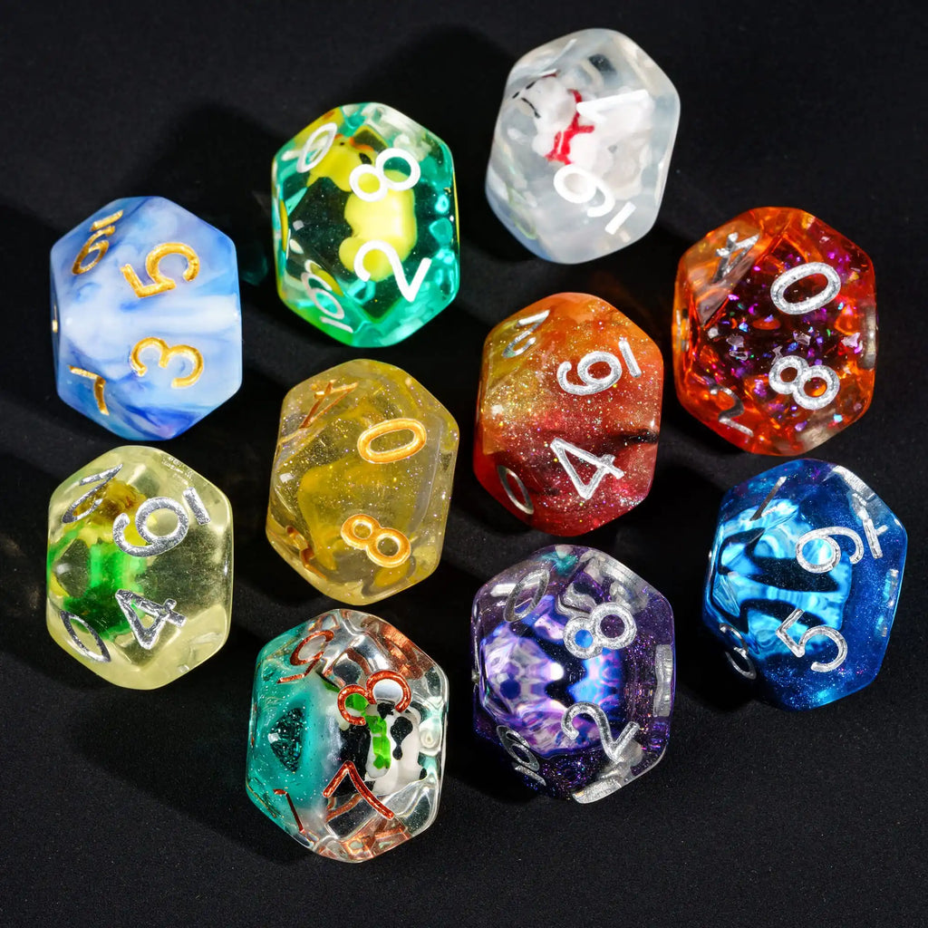 7Pcs Polyhedral Dice Set Random Color