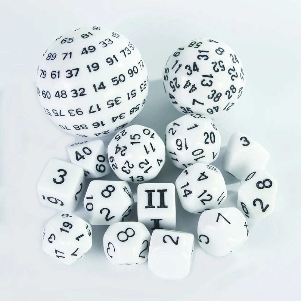 15pcs Polyhedral Dice Set D3-D100