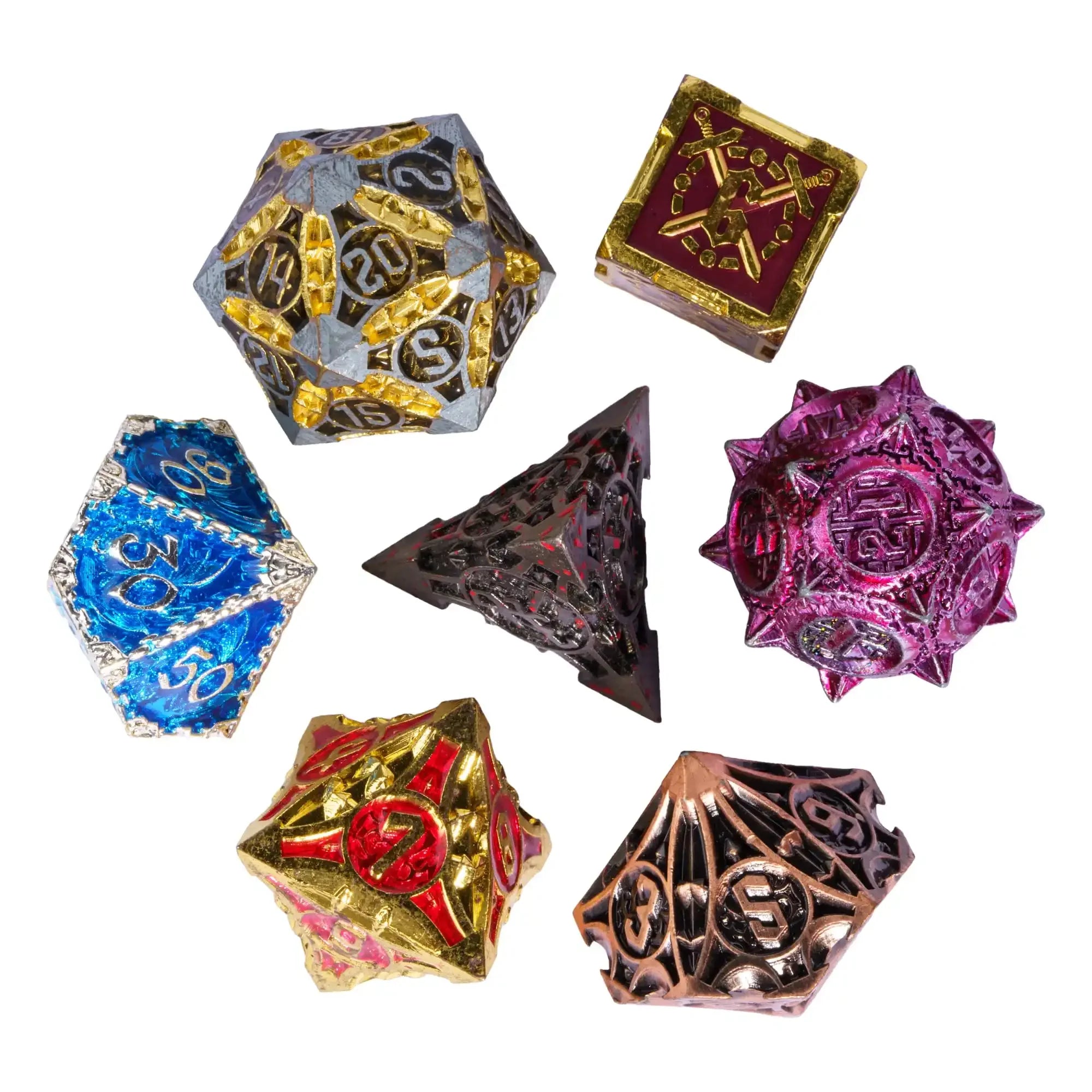 7Pcs Random Color Dice Set Metal