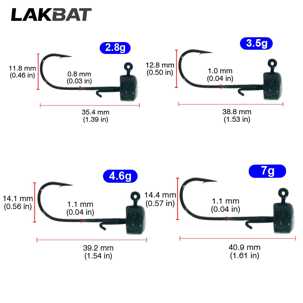 Lakbat Ned Rig Mushroom Jig Heads