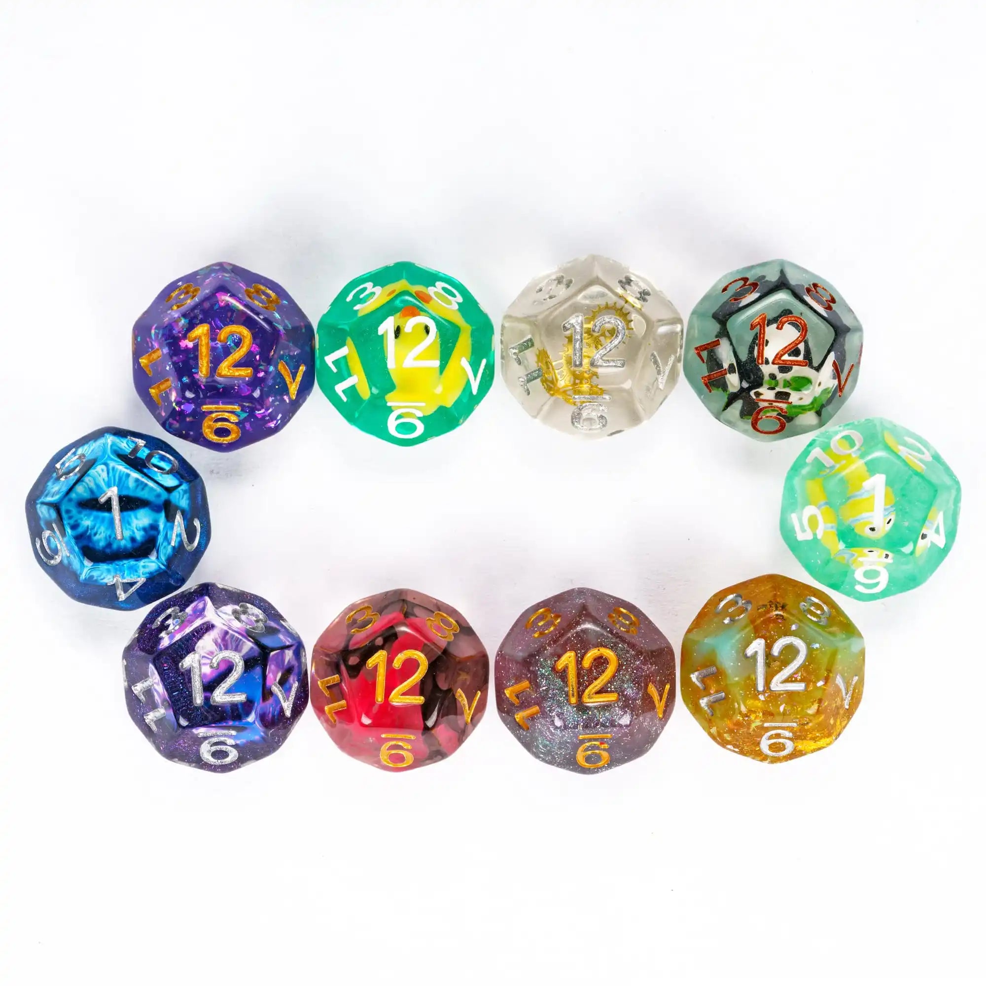 7Pcs Polyhedral Dice Set Random Color