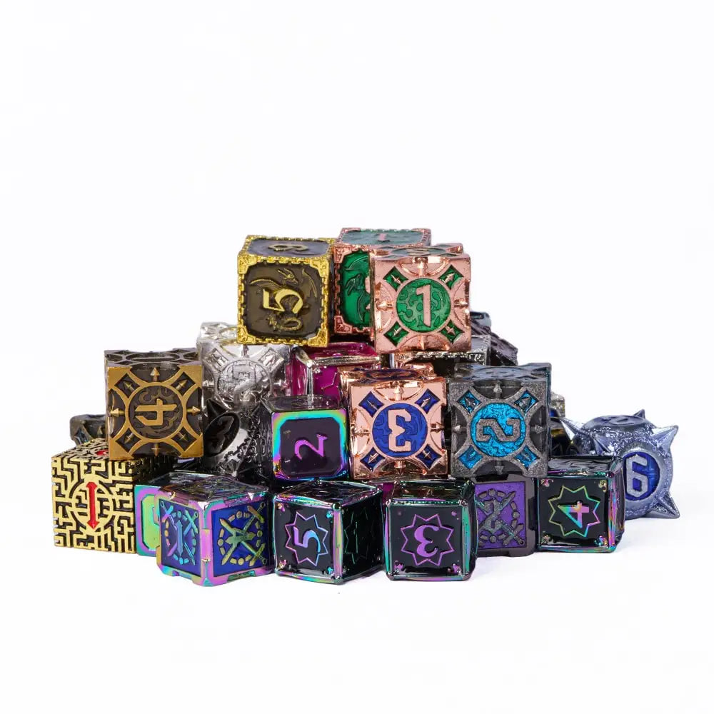 7Pcs Random Color Dice Set Metal
